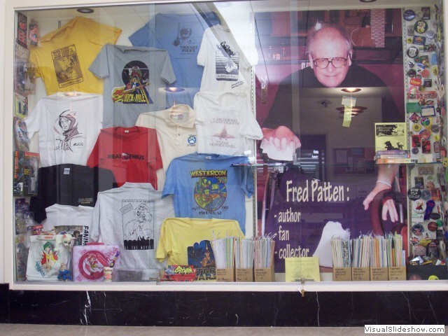 Fred at the Eaton display of some of his contributions.