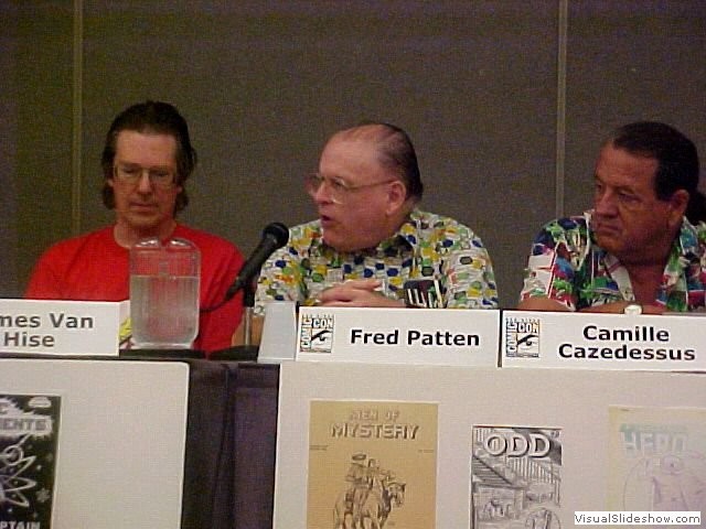 Fred on a fanzine panel at the San Diego ComicCon in 2001. Photo courtesy Greg Koudoulian and Michael Hammersky.