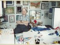 Fred in his Streamline Pictures office, taken by Sherry on December 20, 1995.