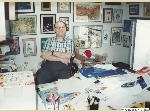 Fred in his Streamline Pictures office, taken by Sherry on December 20, 1995.